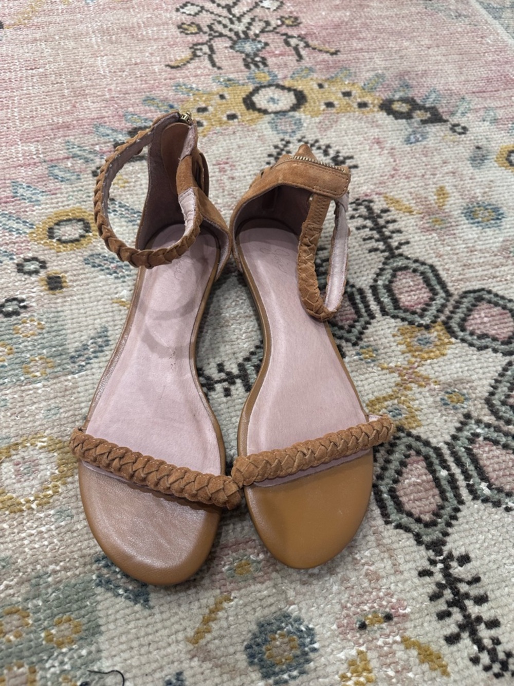 Women’s Joie Braided Ankle-Strap Sandals in Tan size 7.5